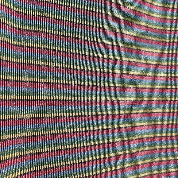 TOPSHOP Size 10 Rainbow Pink Blue Metallic Stretch Bodysuit Square Neckline - Picture 3 of 8